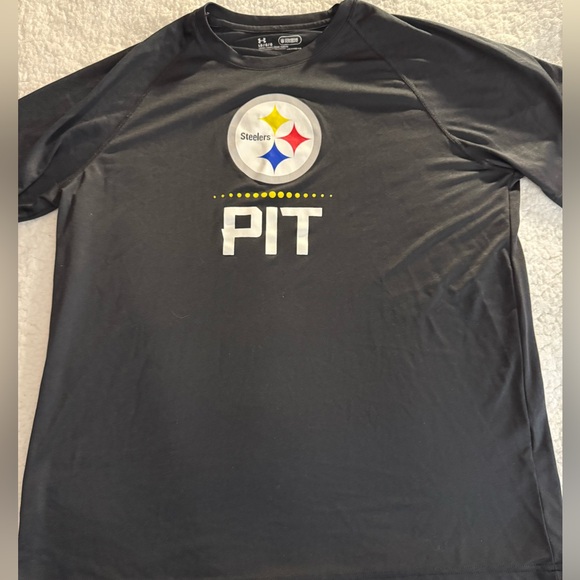 NFL Other - ⭐️ 3/$20 Under Armour Men's Black Pittsburgh Steelers T-Shirt NFL combine sz L